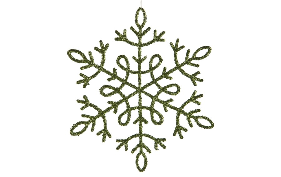12x Ozdoba świąteczna śnieżynka zielona