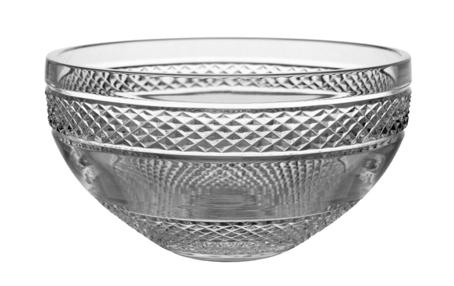 Owocarka kryształowa Violetta 25 cm, masywna misa kryształowa, diamentowy szlif