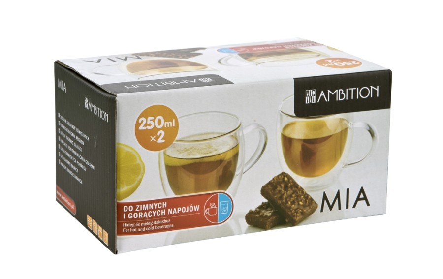 Komplet 2 Szklanek termicznych 250 ml Mia 96858