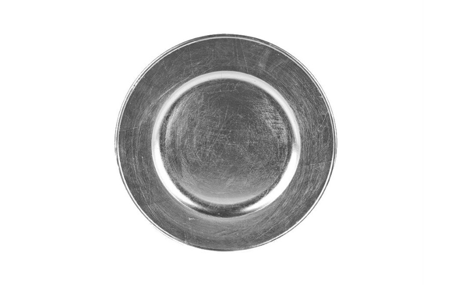 Talerz plastikowy ozdobny 30cm - srebrny