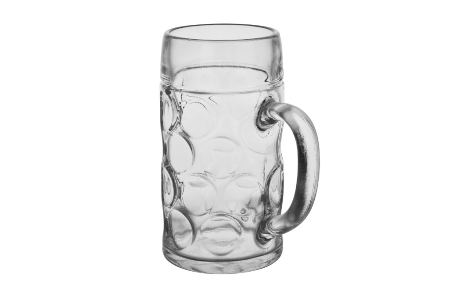 Kufel szklany do piwa 1 l Oberglas grube szkło 286054