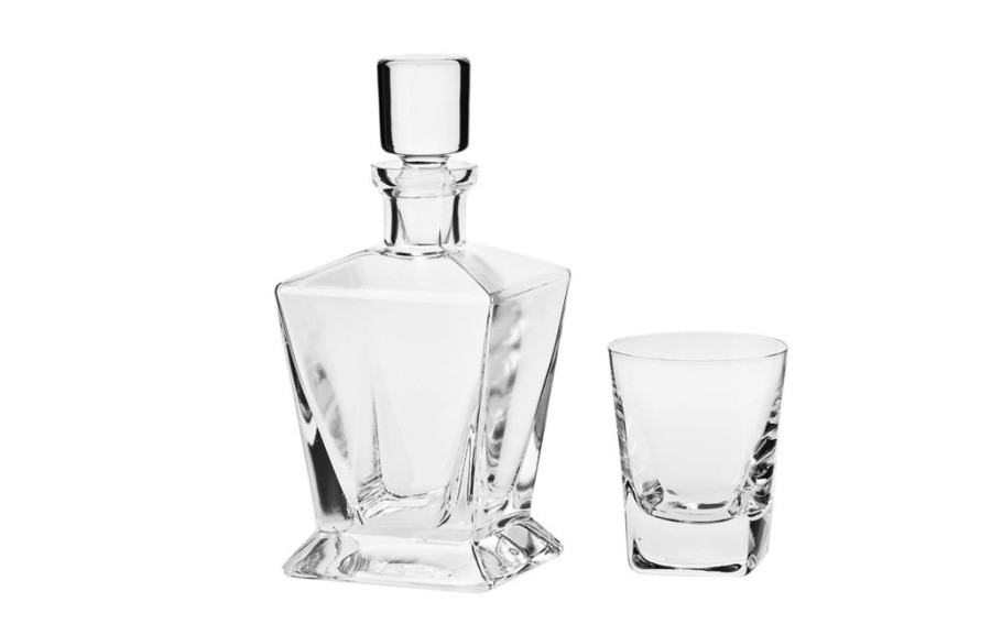 Karafka szklana + 6 szklanek Whisky Caro Krosno