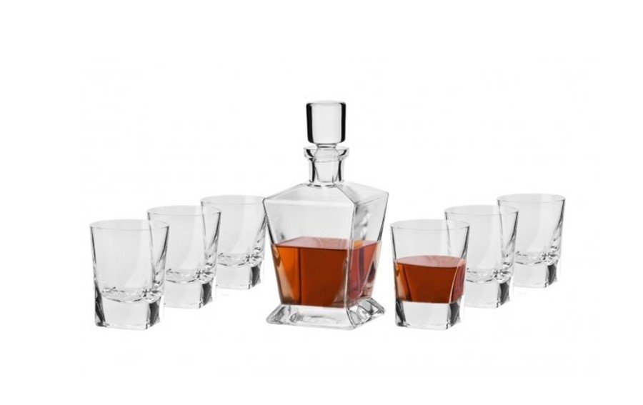 Karafka szklana + 6 szklanek Whisky Caro Krosno