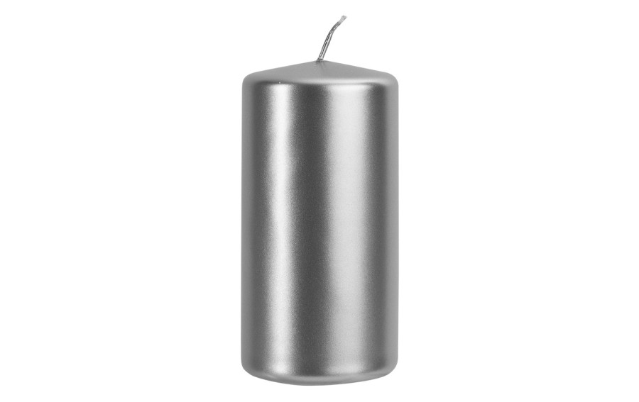 Świeca klubowa srebrny metalik śr. 5,8cm
