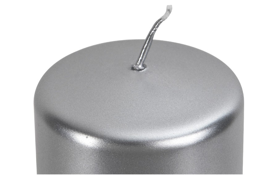 Świeca klubowa srebrny metalik śr. 5,8cm