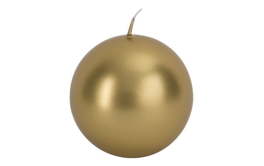 Świeca kula złoty metalik śr. 10cm