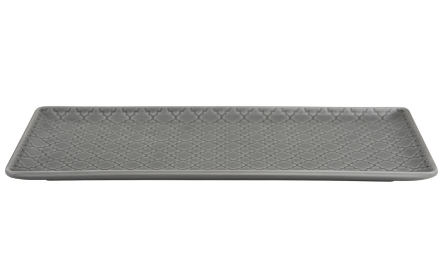 Talerz płytki prostokątny 29x13cm Marrakesz szary
