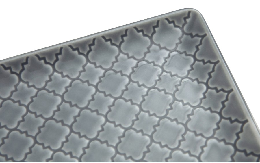 Talerz płytki prostokątny 24x13cm Marrakesz szaro-niebieski