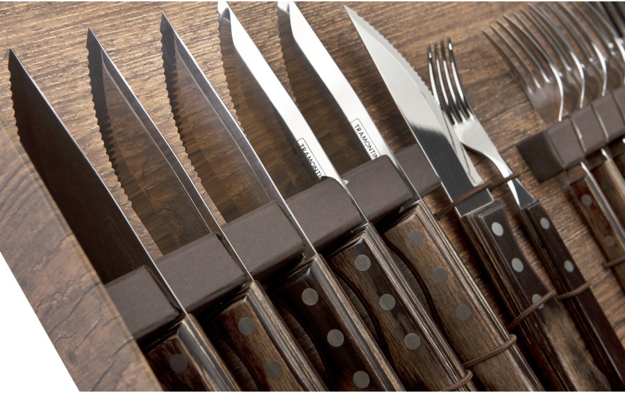 Komplet sztućców do steków 15el. w kasecie Churrasco
