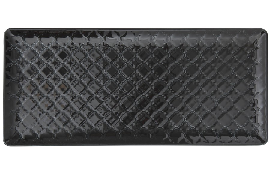 Talerz płytki prostokątny 29x13cm Marrakesz czarny