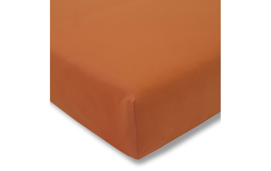 Prześcieradło z gumką jersey 100x200 cm TERRACOTA feinjersey