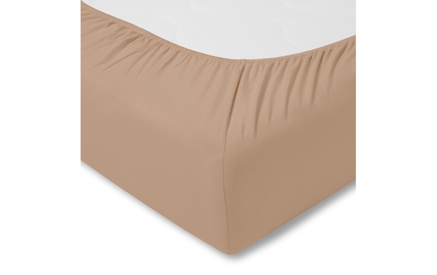 Prześcieradło z gumką jersey 150x200 cm KARAMEL feinjersey