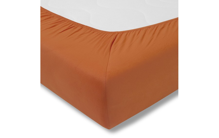 Prześcieradło z gumką jersey 150x200 cm TERRACOTTA feinjersey