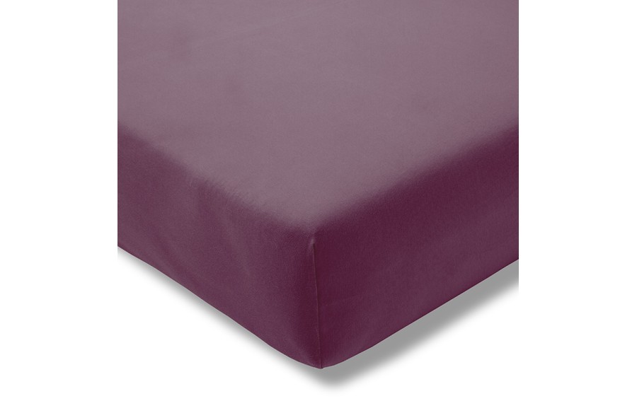 Prześcieradło z gumką jersey 150x200 cm AUBERGINE feinjersey