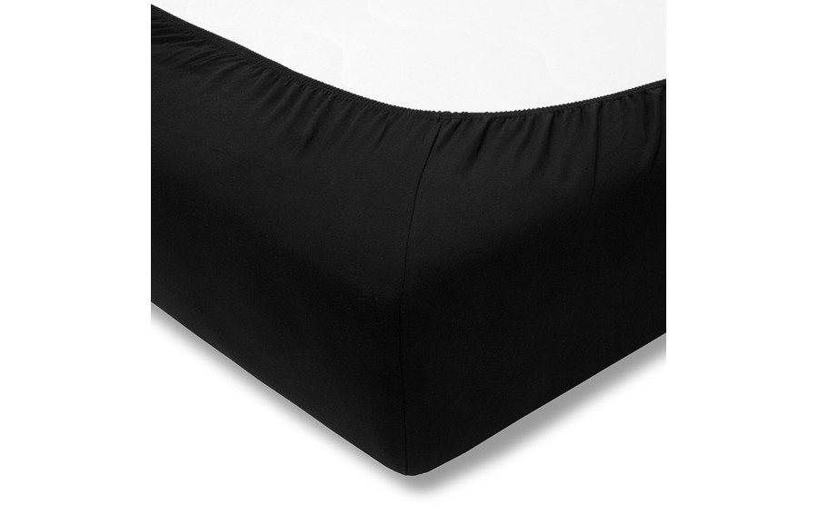 Prześcieradło z gumką zwirnjersey 150x200 cm SCHWARZ jersey