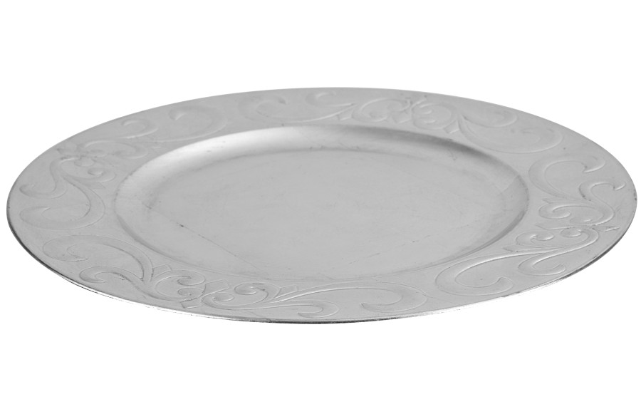 Talerz ozdobny 33cm srebrny