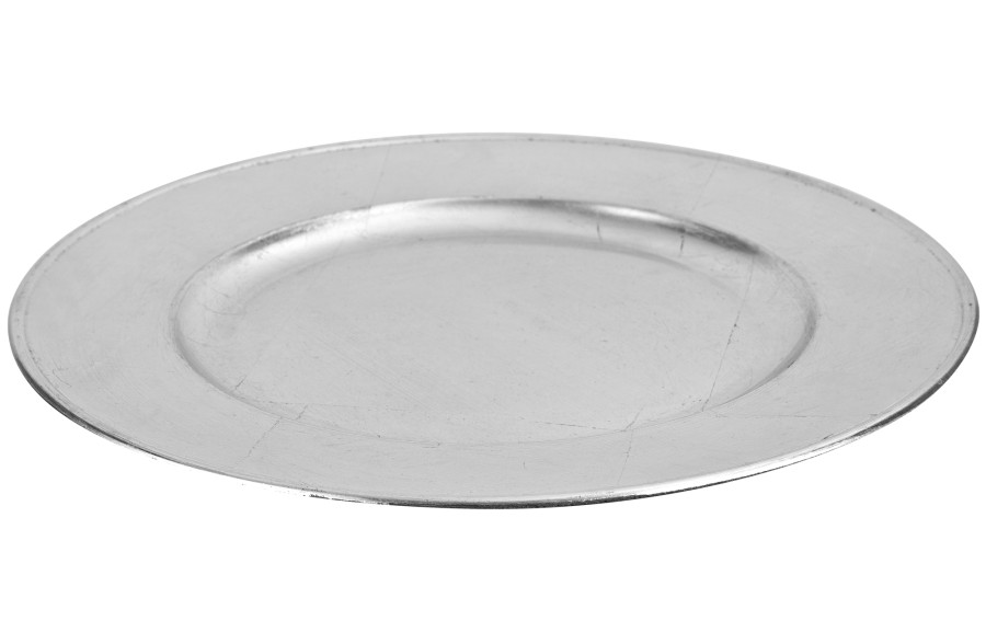 Talerz plastikowy ozdobny 30cm - srebrny