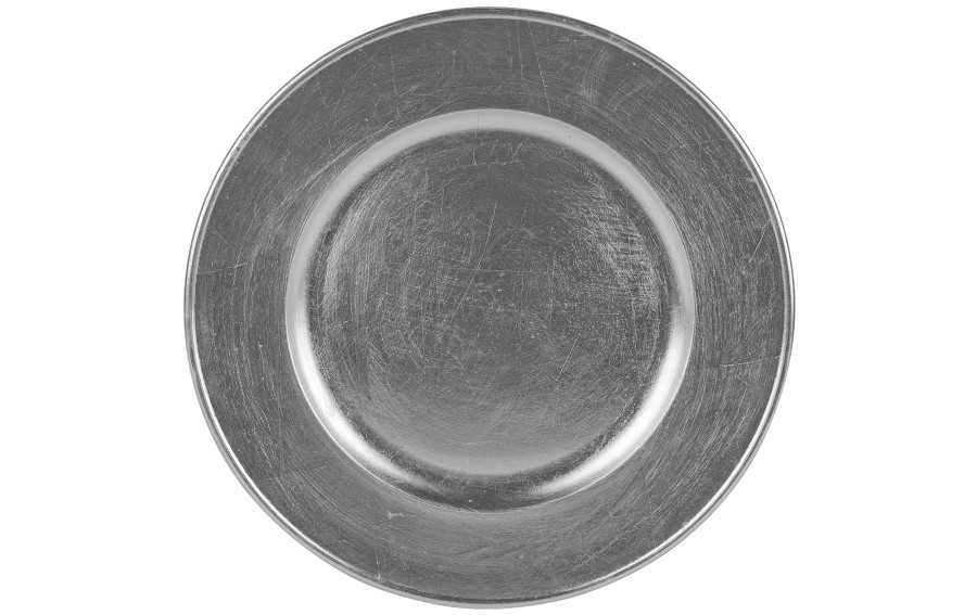 Talerz plastikowy ozdobny 30cm - srebrny