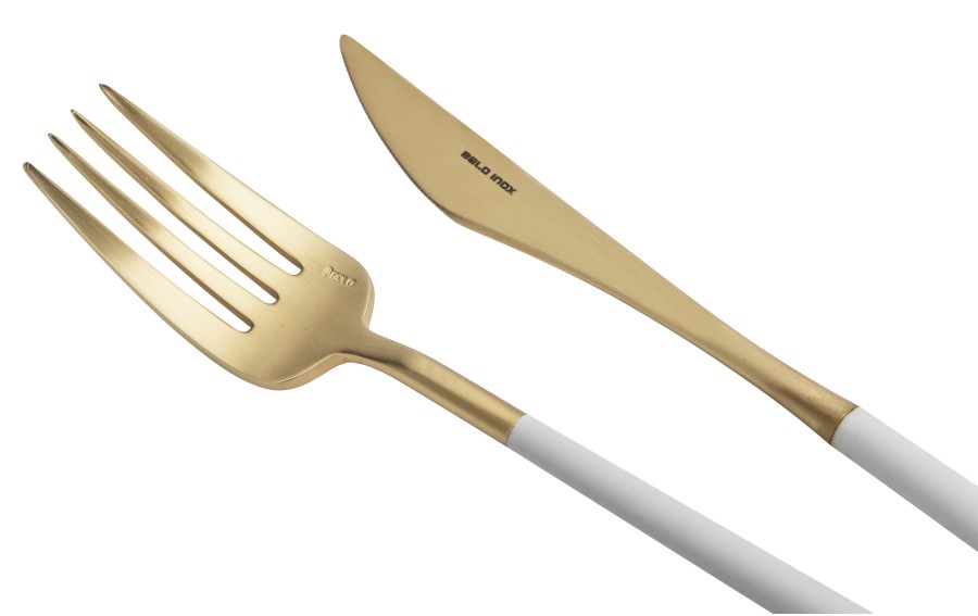 Sztućce Neo White Gold 6/24 Belo Inox