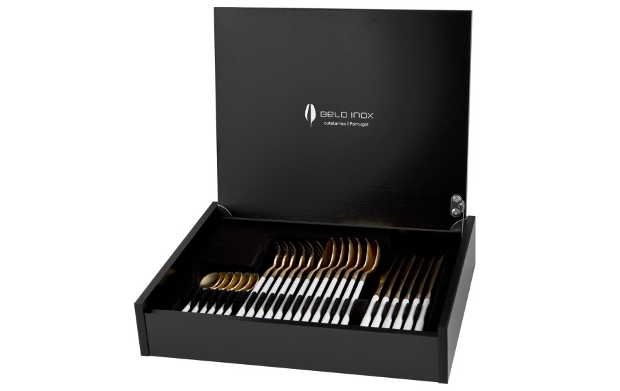 Sztućce Neo White Gold 6/24 Belo Inox