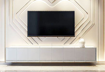 Elegancka ściana z telewizorem