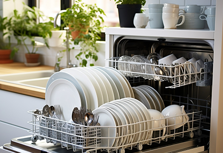 naczynia w zmywarce